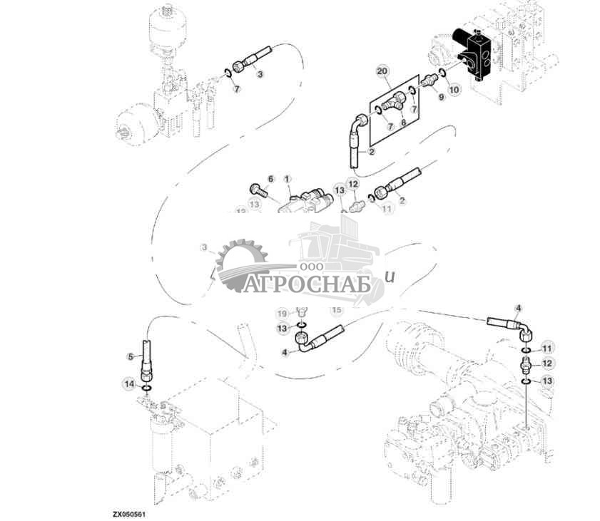 Hydraulic Hoses and Valve, Wagon Dump High Flow 